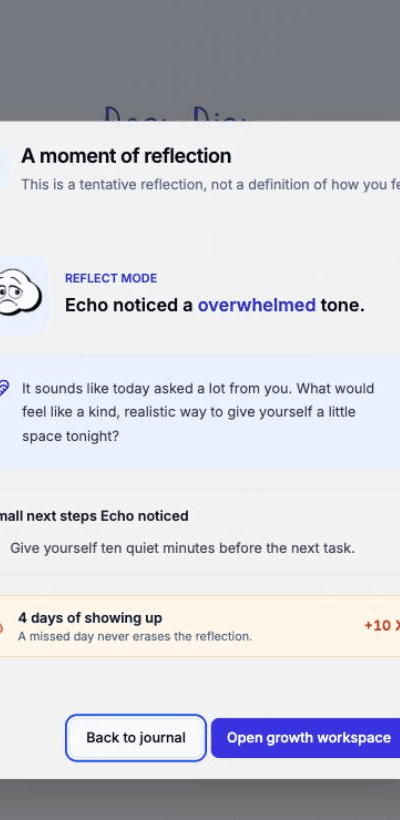 Current Echo reflection displayed on a phone